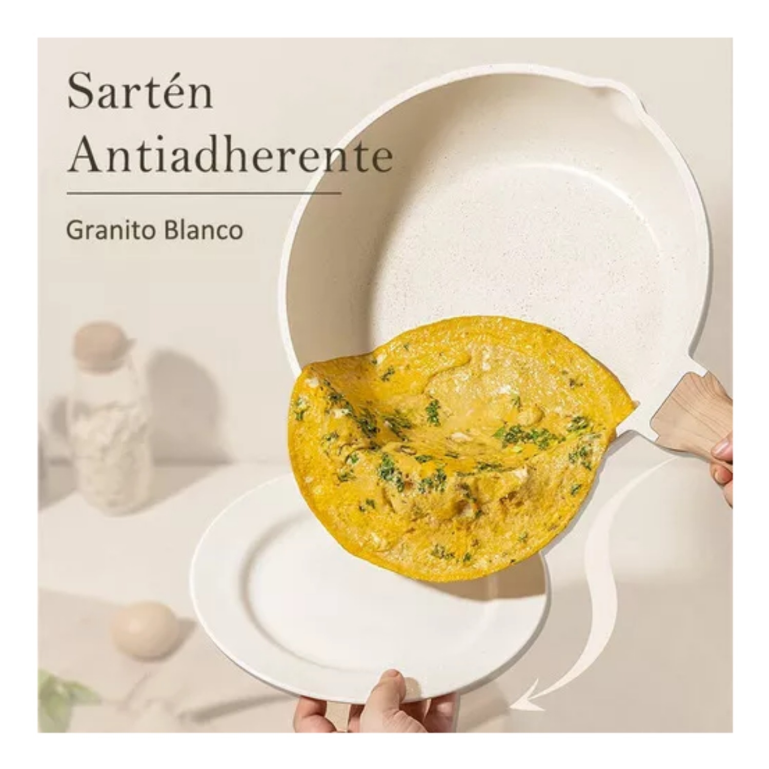 Juego de utensilios de cocina, ollas y sartenes Medical Stone, 10 piezas, color blanco.