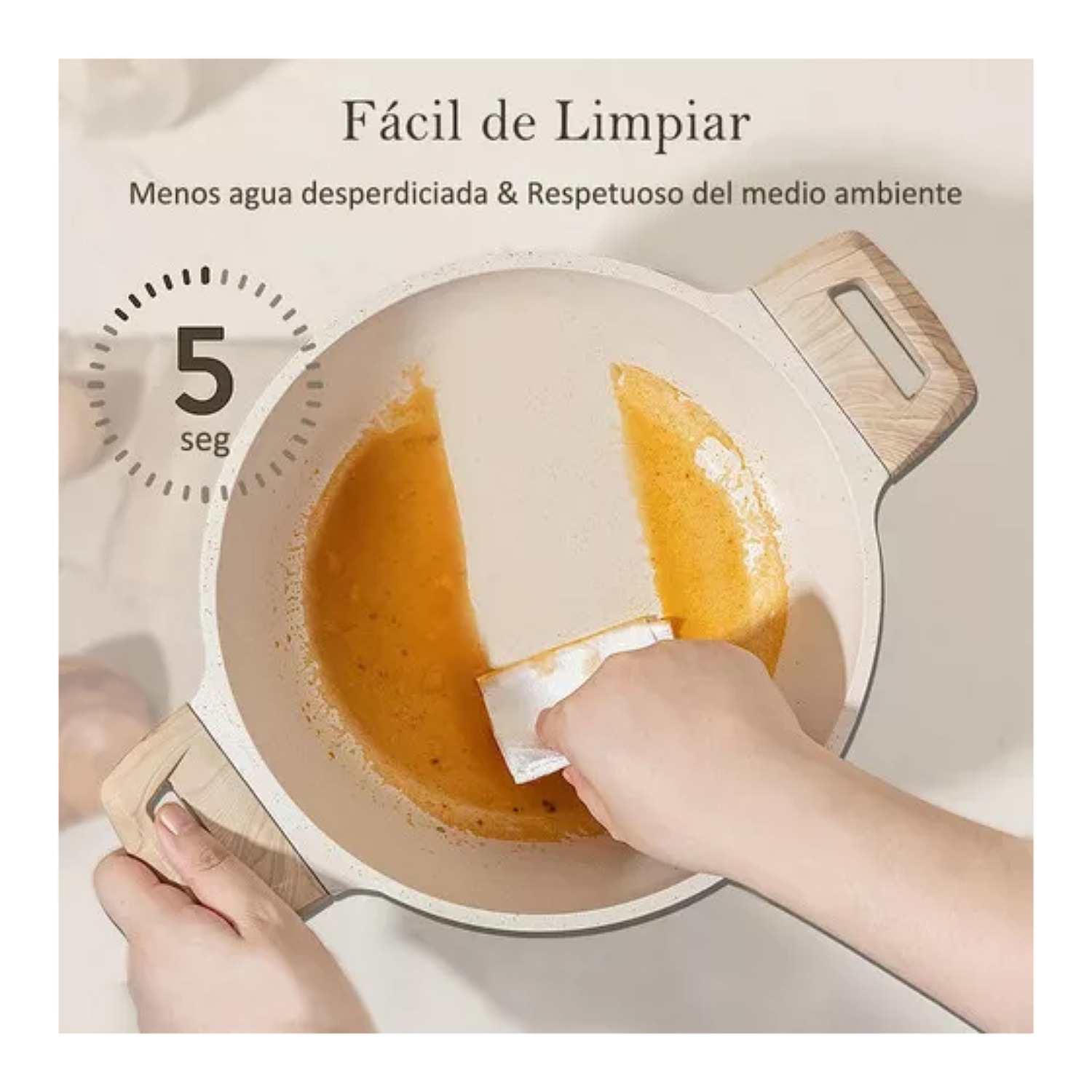 Juego de utensilios de cocina, ollas y sartenes Medical Stone, 10 piezas, color blanco.