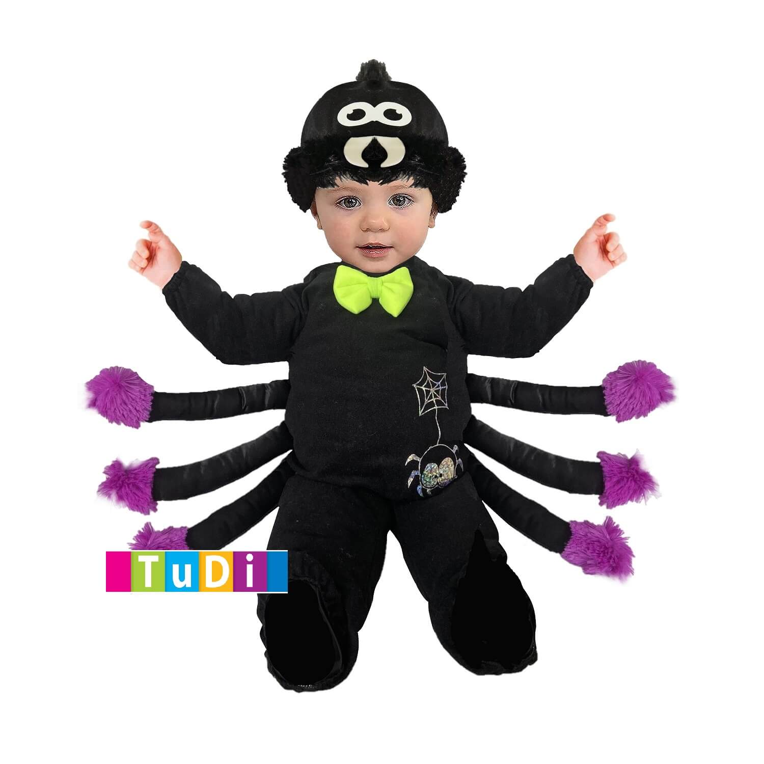 Disfraz de Araña para Bebé, Niños y Niñas - Disfraces para Día de Muertos - Traje de Halloween Arañita Negra - Black Spider.