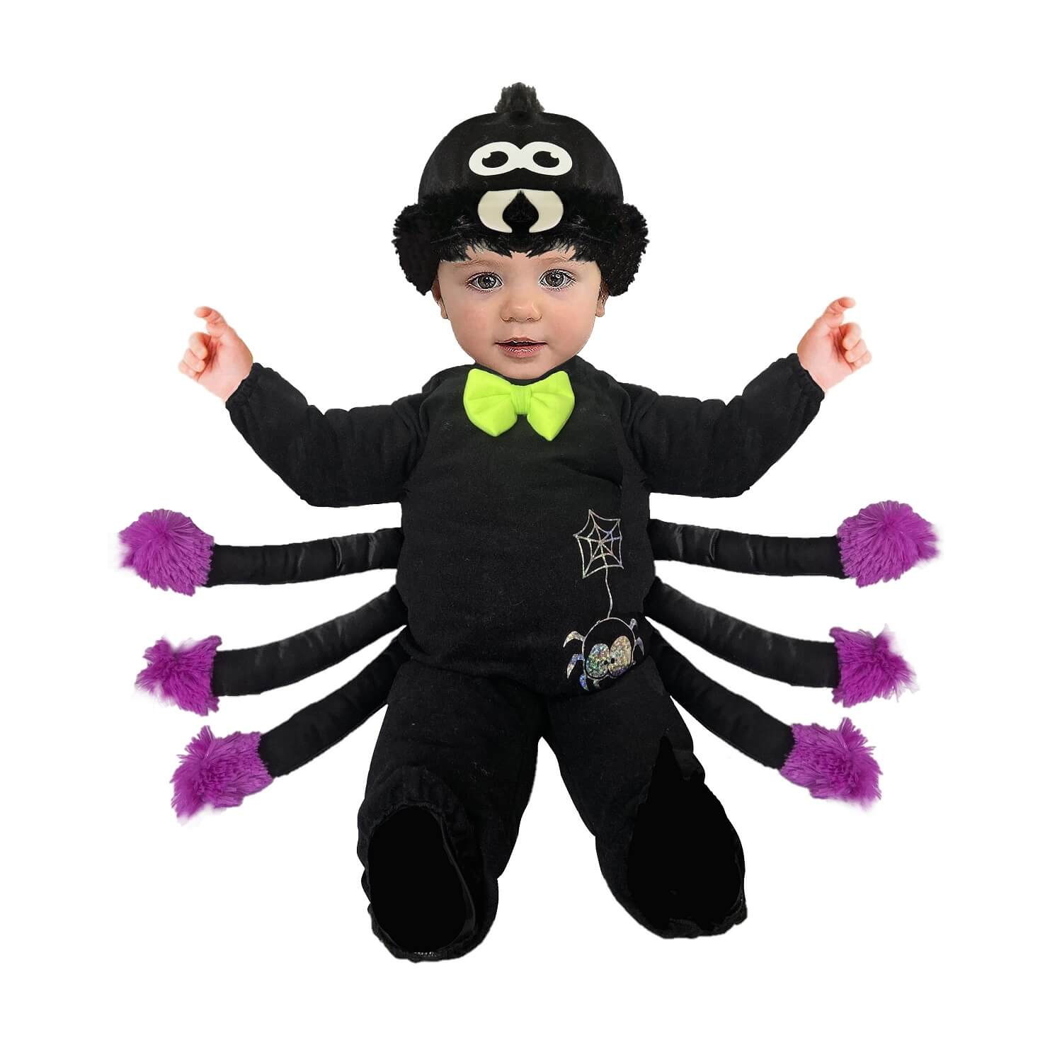 Disfraz de Araña para Bebé, Niños y Niñas - Disfraces para Día de Muertos - Traje de Halloween Arañita Negra - Black Spider.