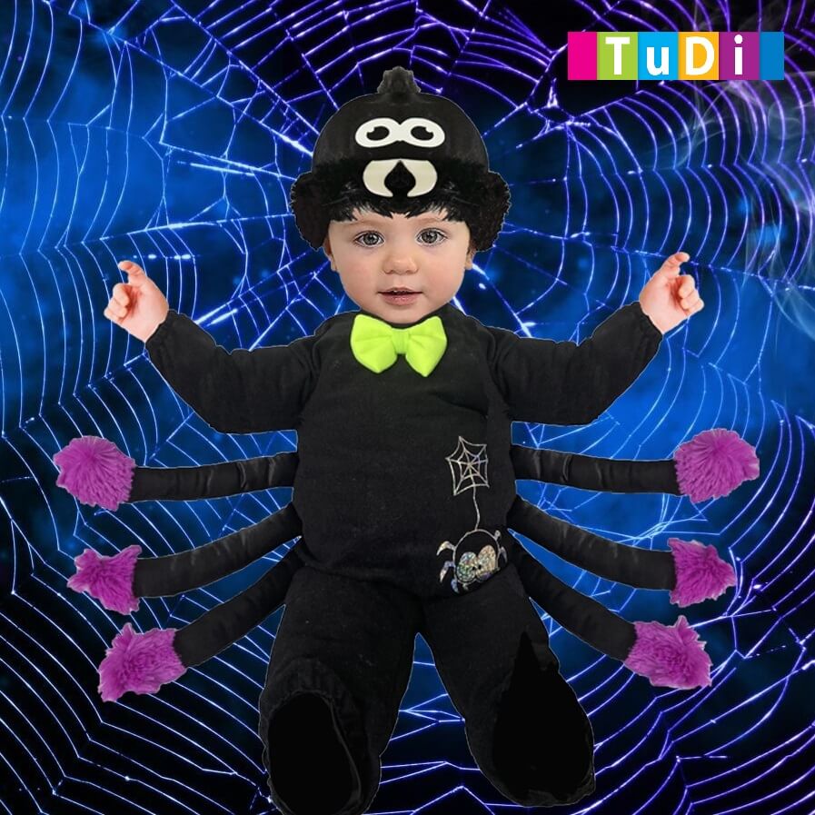 Disfraz de Araña para Bebé, Niños y Niñas - Disfraces para Día de Muertos - Traje de Halloween Arañita Negra - Black Spider.