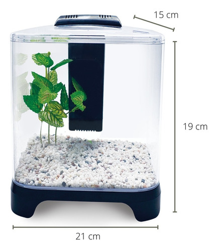 Lomas Acuario Mini 6 Lts Acrilico Filtro Interno Luz Led.