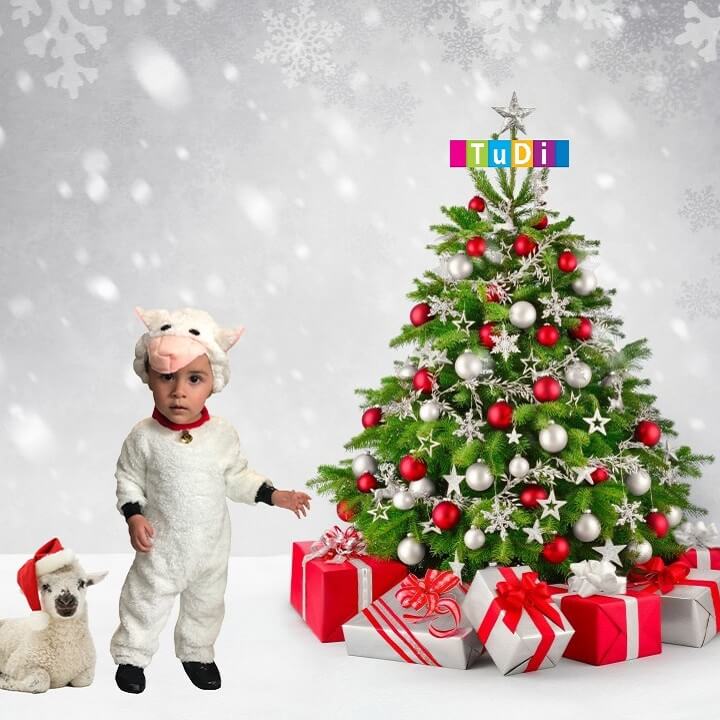 Disfraz de Borrego Navideño - Disfraces Navideños para Niñas y Niños - Traje de Borreguito de Navidad y Pastorela.