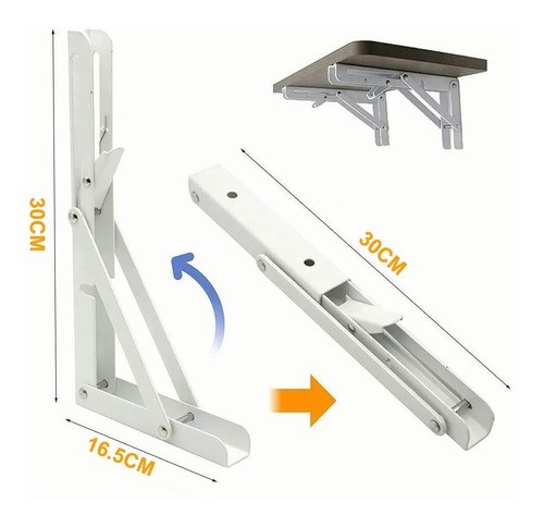 Soporte Ménsula Brazo P/repisa Abatible Plegable Par blanco.