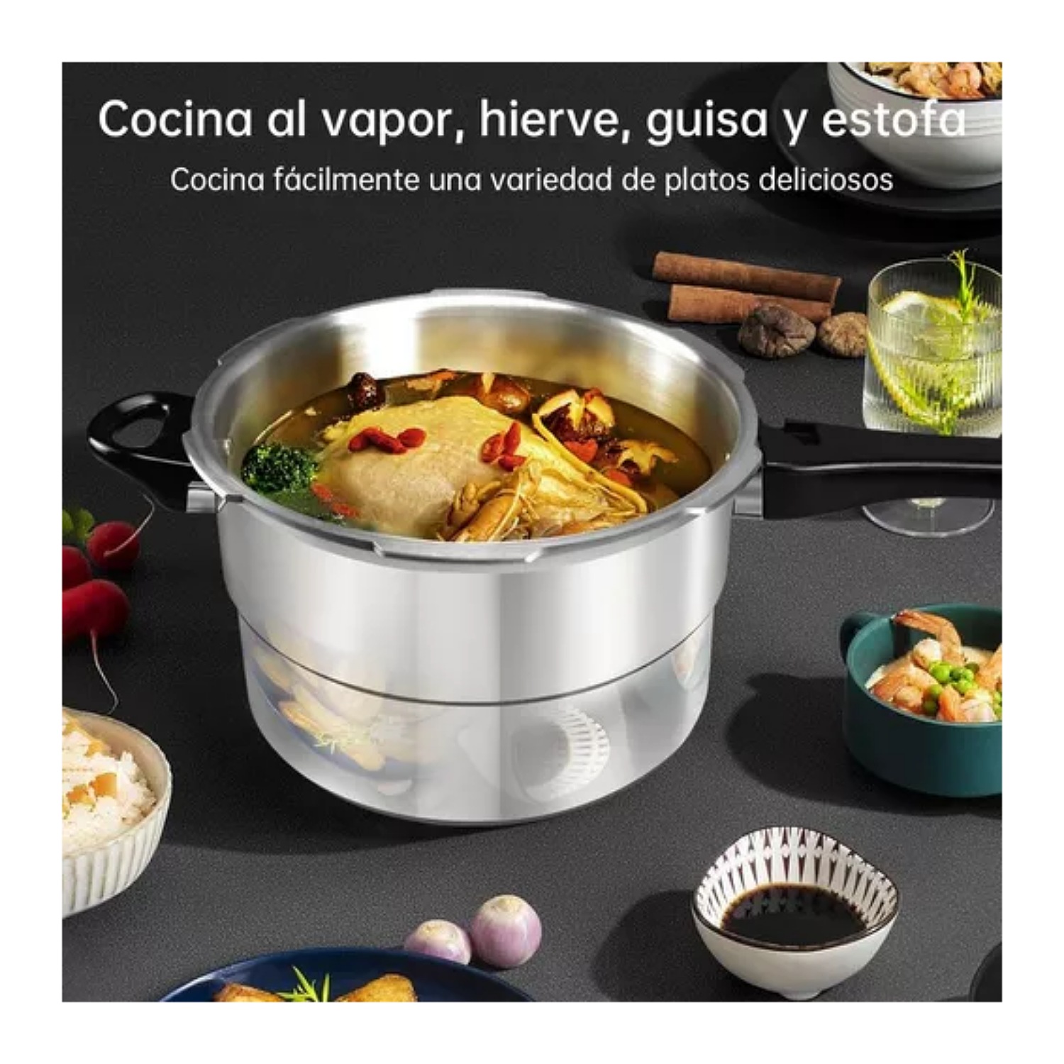 Olla Express De Presión Vaporeras Cocina 7l De Combustible.