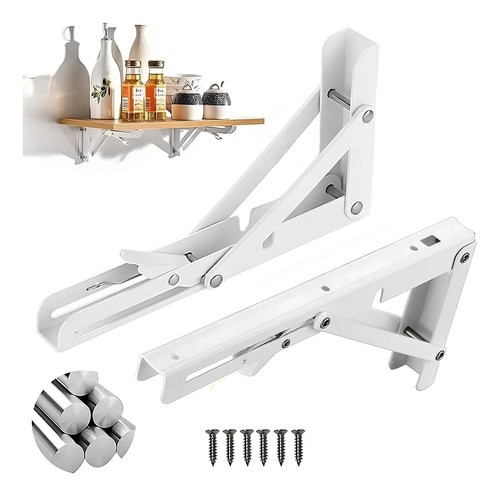 Soporte Ménsula Brazo P/repisa Abatible Plegable Par blanco.
