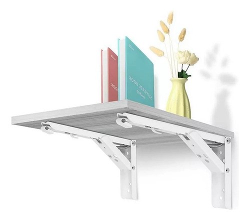 Soporte Ménsula Brazo P/repisa Abatible Plegable Par blanco.