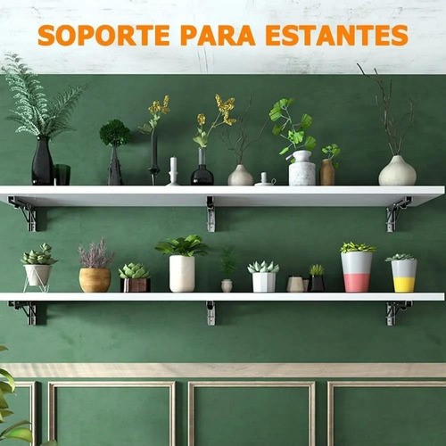 Soporte Ménsula Brazo P/repisa Abatible Plegable Par plata.