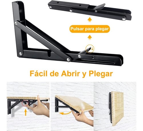 Soporte Ménsula Brazo P/repisa Abatible Plegable Par plata.