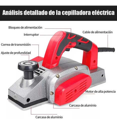 Cepilladora Eléctrica Para Madera Cepillo Profesional 82mm.
