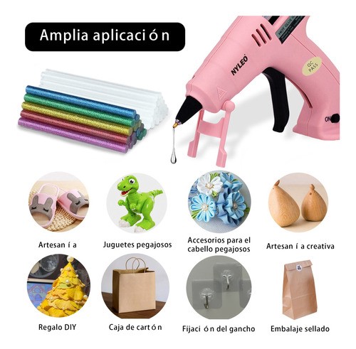 Pistola De Silicona Eléctrica E Inalámbrica Con Usb rosa.