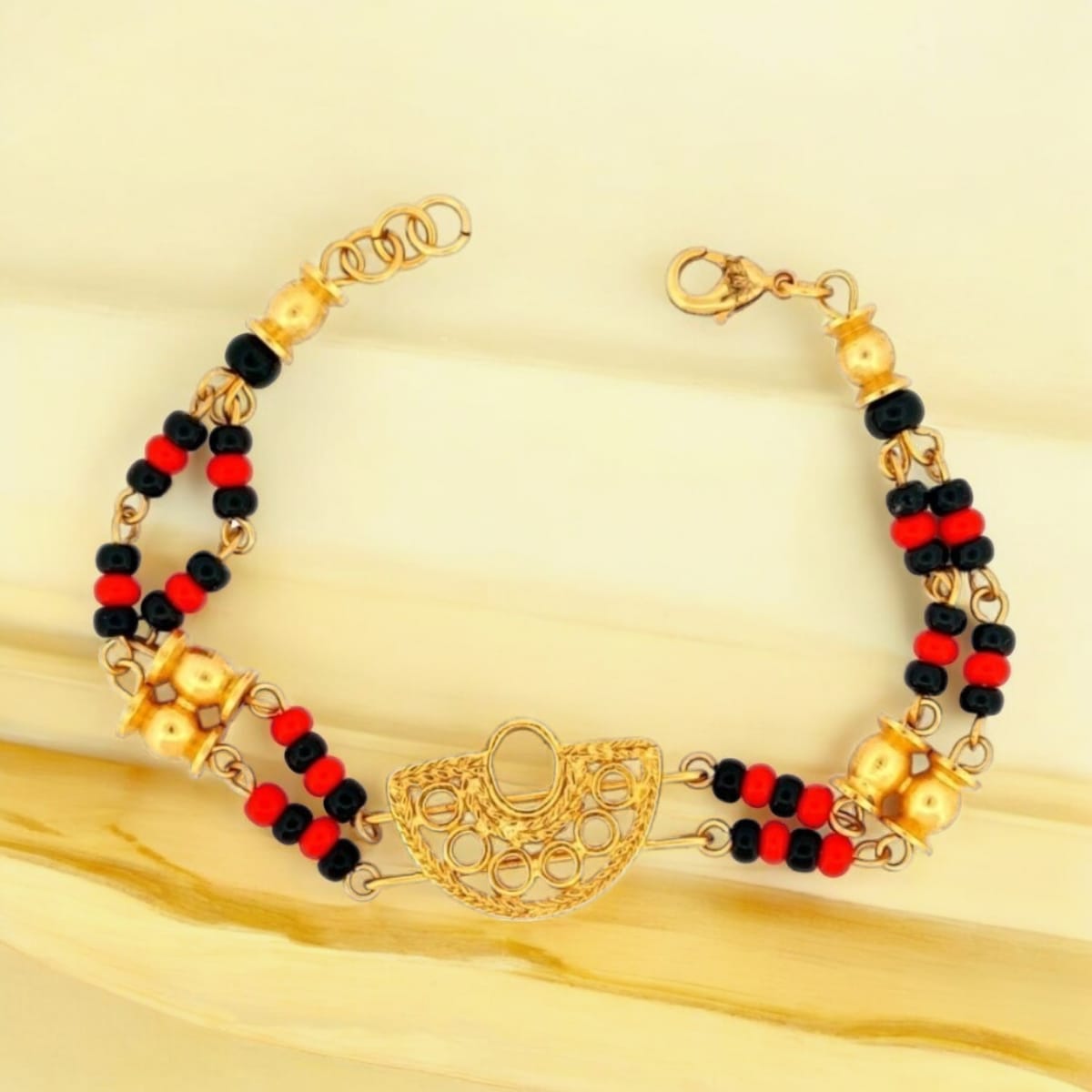 Pulsera Ágata Ónix Oro Precolombino Joyeria M De Leon.