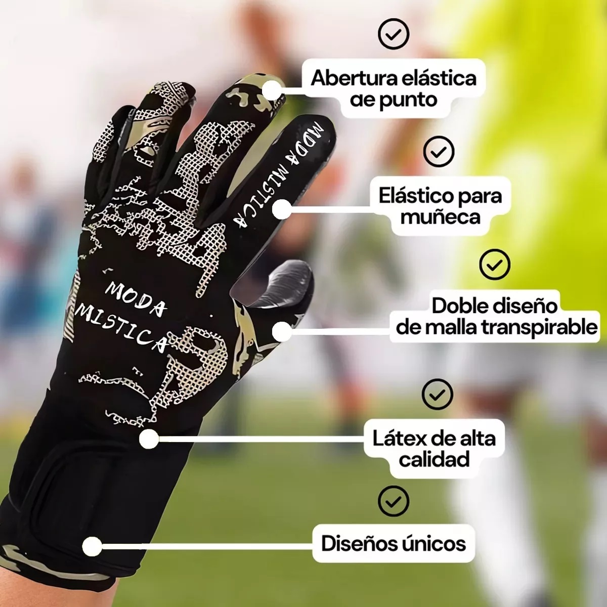 Guantes De Portero Profesional Fútbol Antidesliz Talla 7 Adul/Juvenil.
