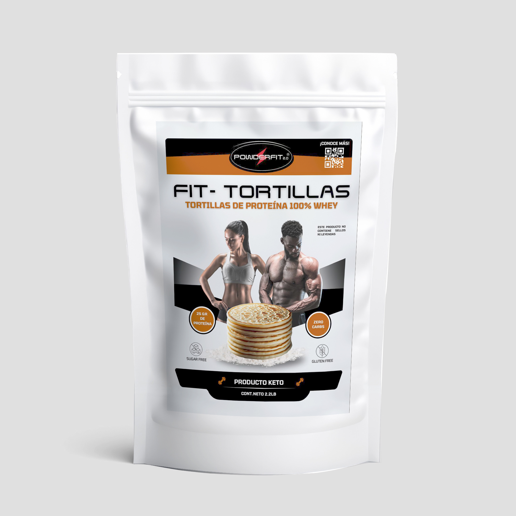 POWDER FIT | Mix para Tortillas de Proteina Fit-Tortilla | 100% Whey Protein | Sin Azucar - Sin Carbohidratos - Gluten Free | Snacks Saludables | Ideal para Dieta Keto y Gente Fit | Bolsa 1Kg/2.2 lb.