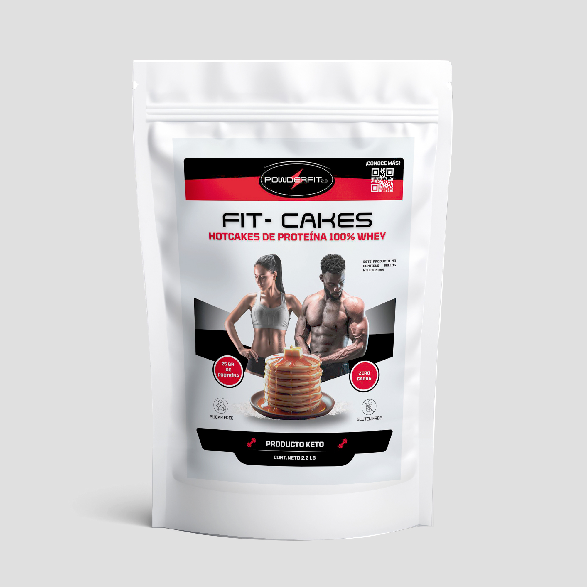 POWDER FIT | Mix para Tortillas de Proteina Fit-Cake | 100% Whey Protein | Sin Azucar - Sin Carbohidratos - Gluten Free | Snacks Saludables | Ideal para Dieta Keto y Gente Fit | Bolsa 1Kg/2.2 lb.