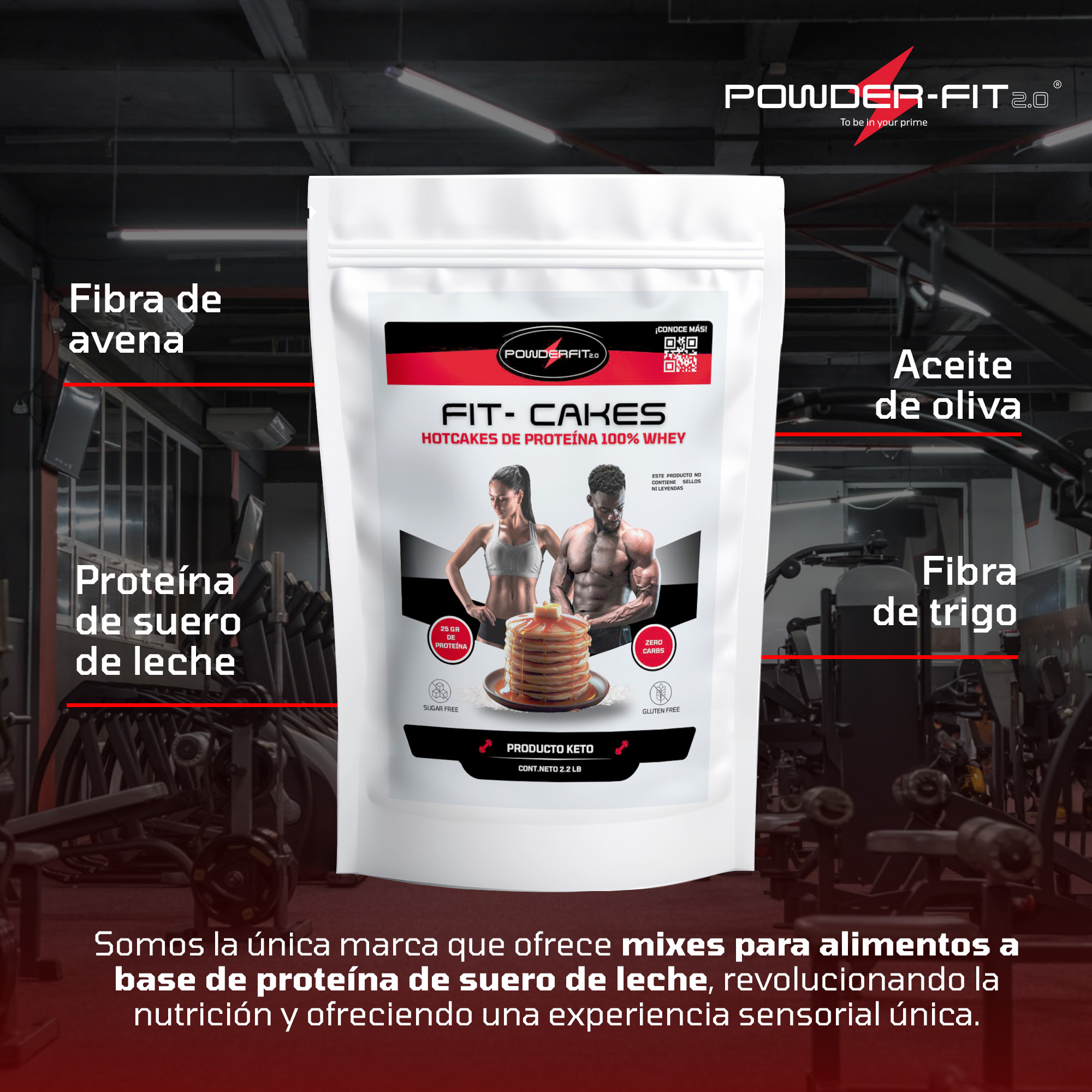 POWDER FIT | Mix para Tortillas de Proteina Fit-Cake | 100% Whey Protein | Sin Azucar - Sin Carbohidratos - Gluten Free | Snacks Saludables | Ideal para Dieta Keto y Gente Fit | Bolsa 1Kg/2.2 lb.