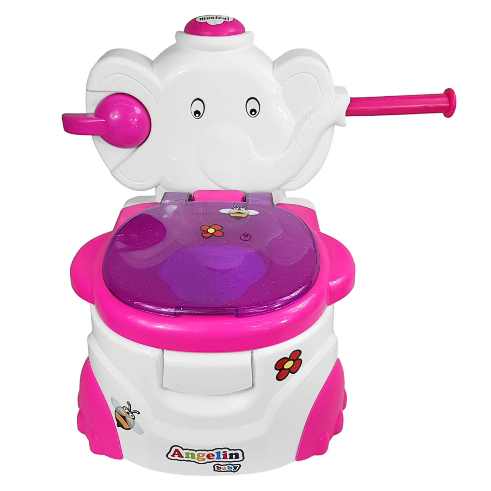 Baño Entrenador Musical para Niño Niña Dispensador de Papel  - Rosa.