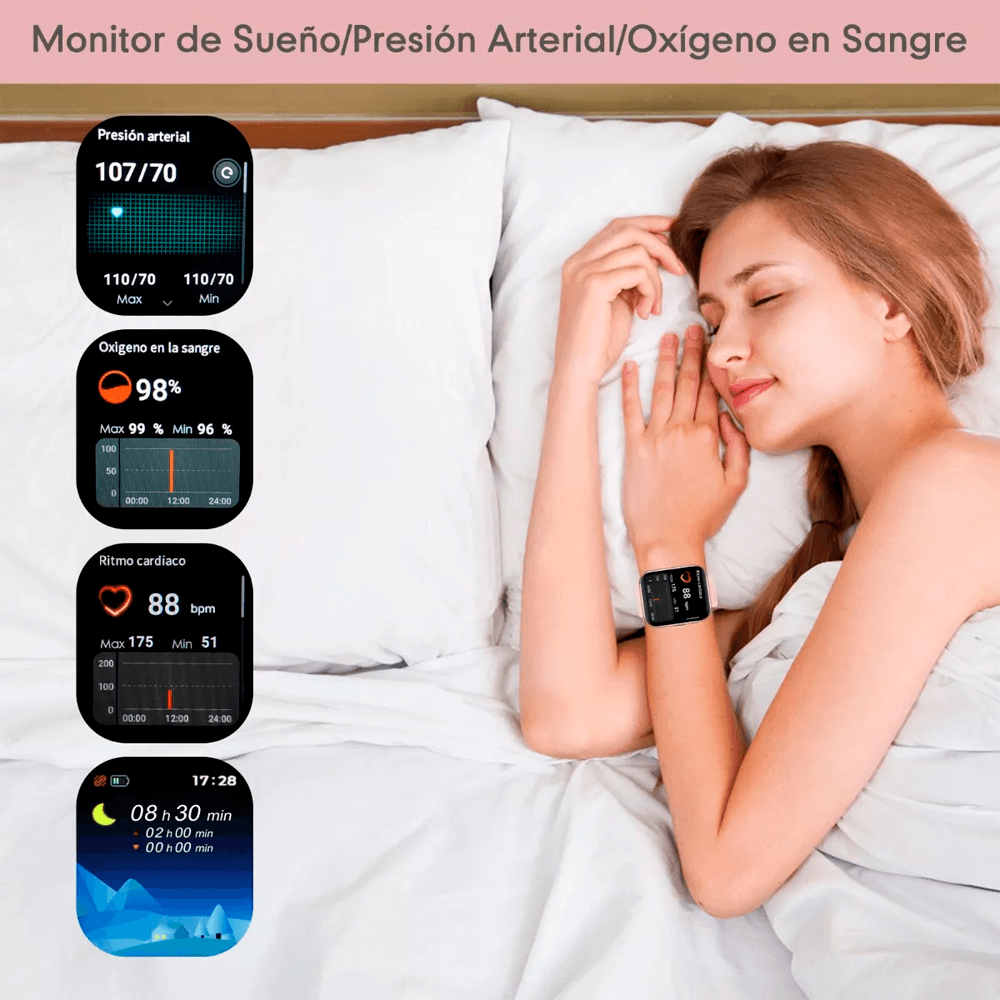 Reloj Inteligente Para Damas Smartwatch Pantalla Tactil Mas Audífonos 1 Hora Bluetooth Inalámbricos Wireless In-ear Aerbuds.