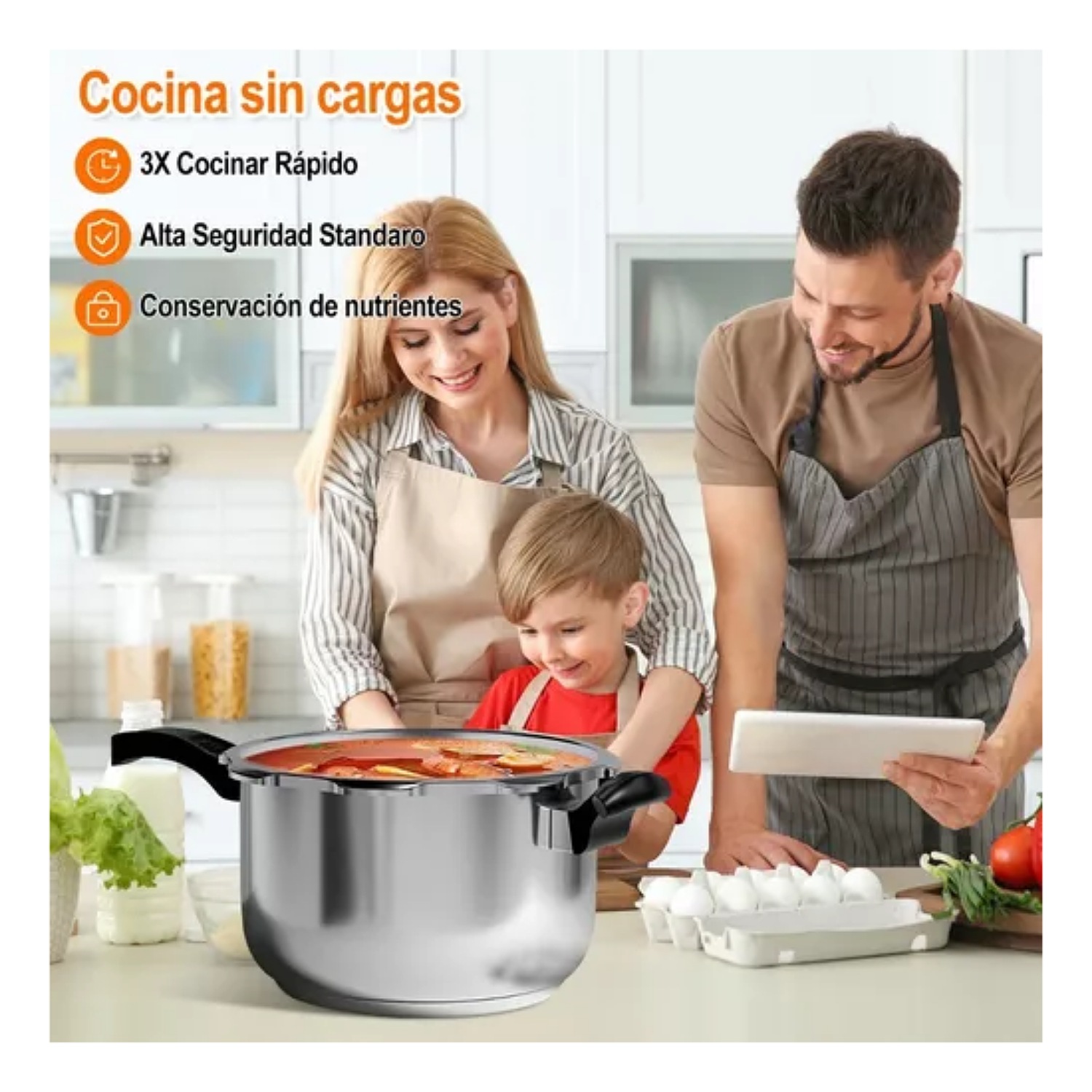 Olla De Presion Aluminio 9l Compatible Estufa De Inducción.