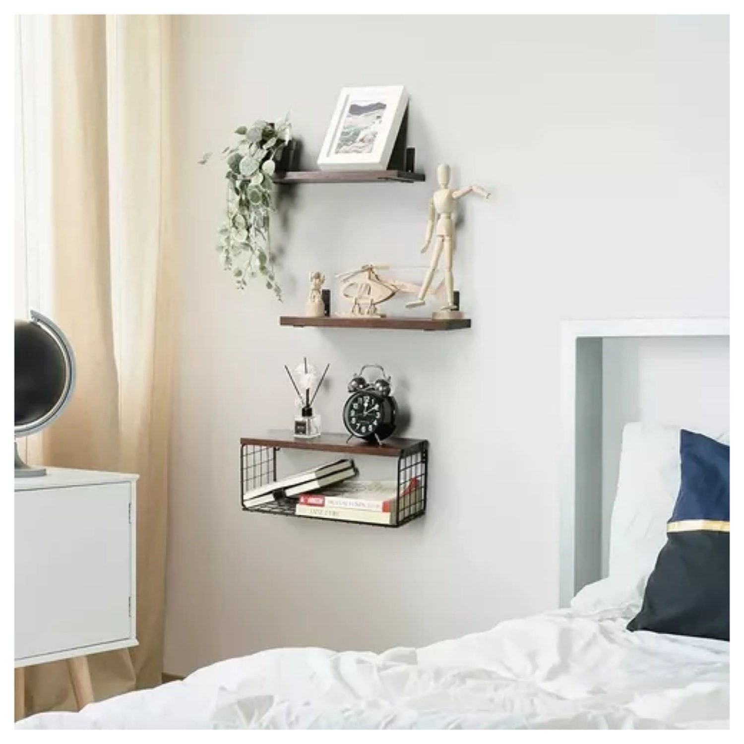Repisas Flotantes Estante De Madera Hogar Mueble Organizador baño recámara.