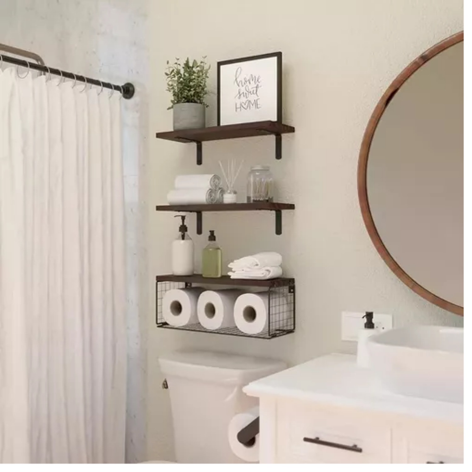 Repisas Flotantes Estante De Madera Hogar Mueble Organizador baño recámara.