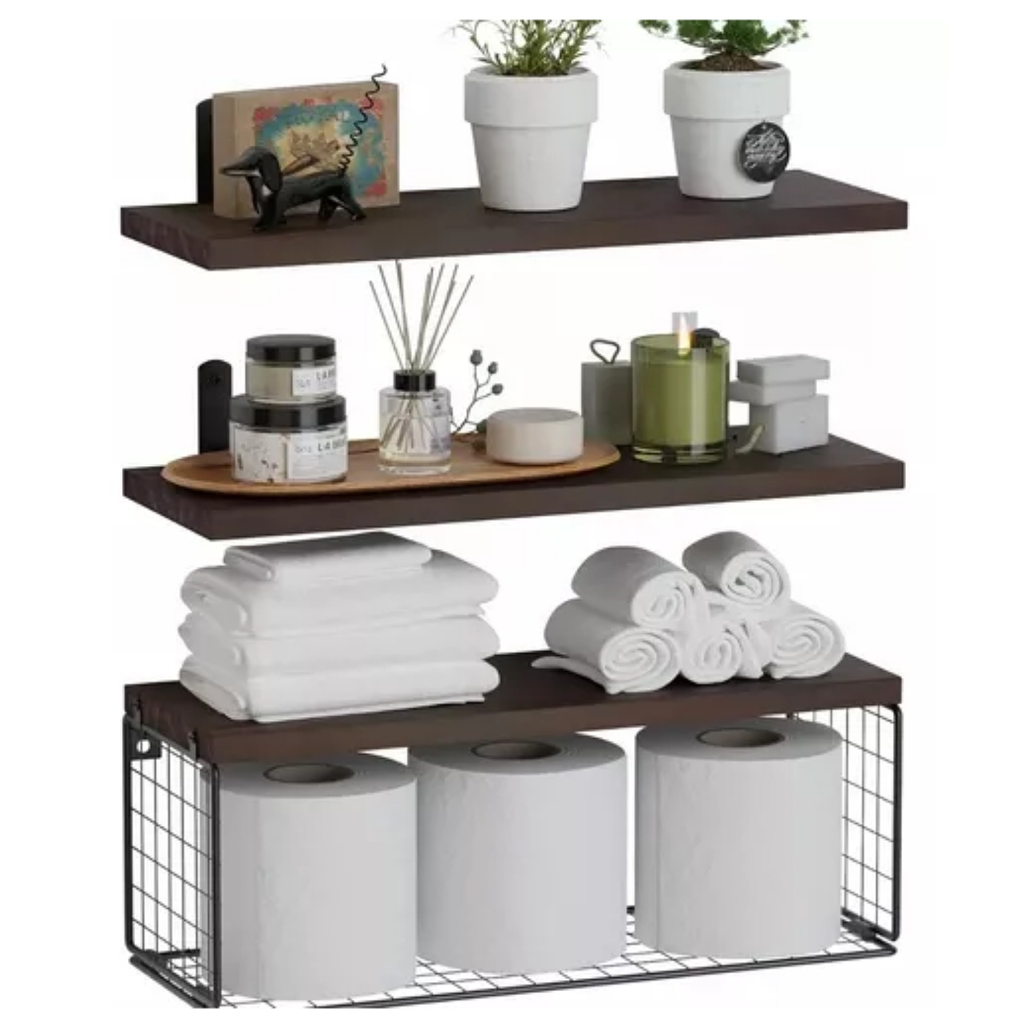 Repisas Flotantes Estante De Madera Hogar Mueble Organizador baño recámara.