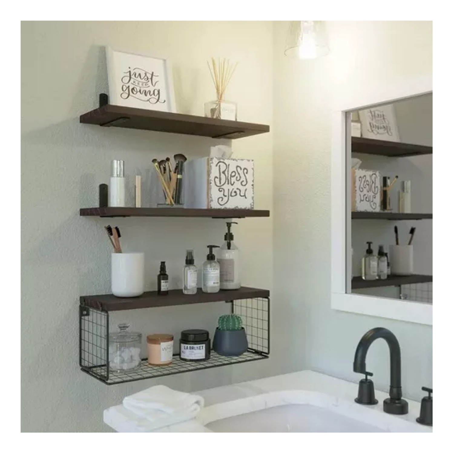 Repisas Flotantes Estante De Madera Hogar Mueble Organizador baño recámara.