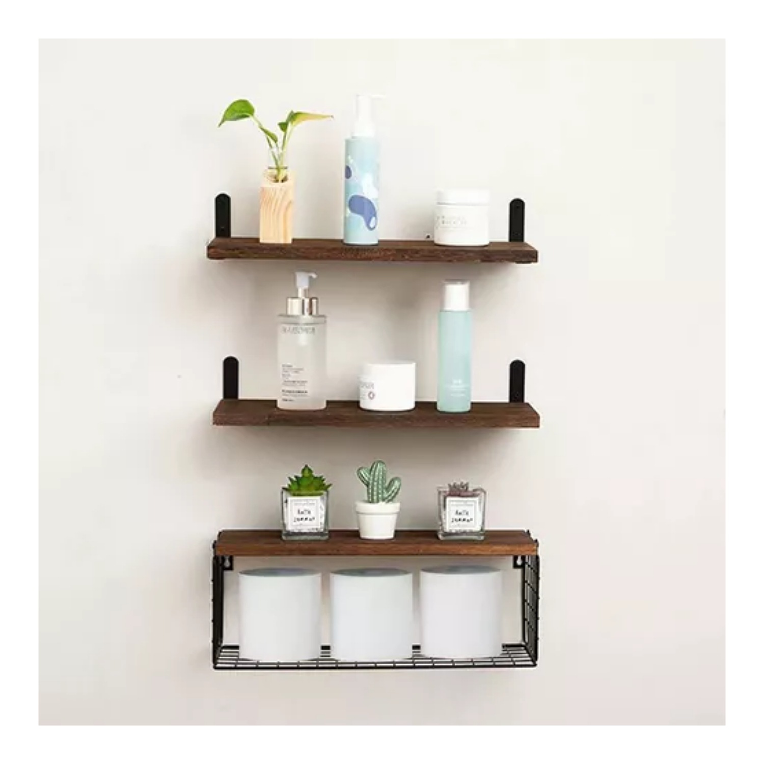 Repisas Flotantes Estante De Madera Hogar Mueble Organizador baño recámara.