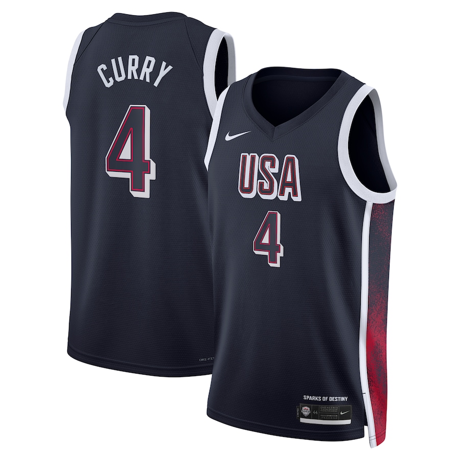 Nuevo! Jersey Dream Team USA Juegos Olimpicos Olimpiadas Paris 2024 Stephen Curry 4 Azul Talla S.