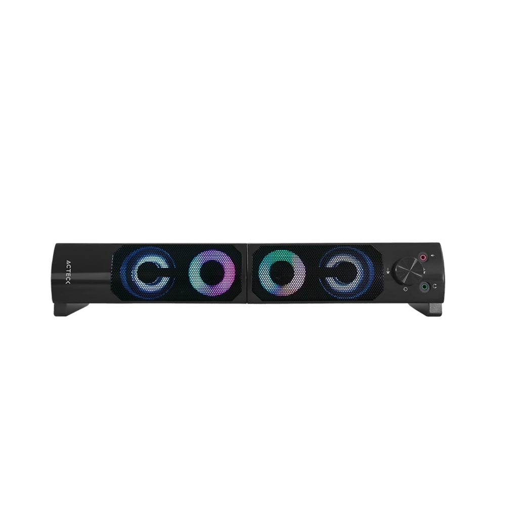 BOCINAS 2.0 ACTECK BRICK AS450/USB A 6W/CONEX 3.5 NEGRO .