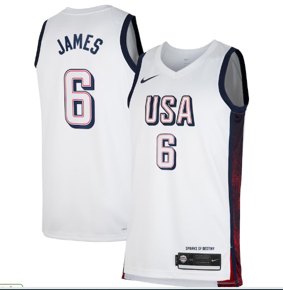 Nuevo! Jersey Dream Team USA Juegos Olimpicos Olimpiadas Paris 2024 Tatum 10 Blanco Talla M.