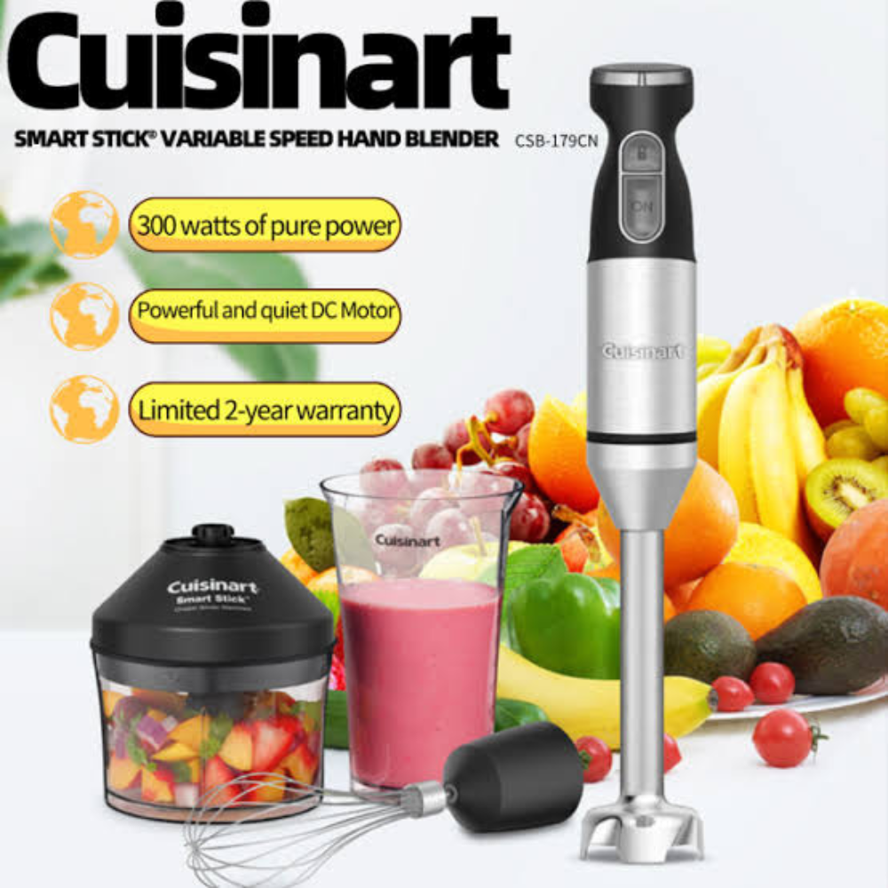 BATIDORA DE INMERSIÓN CROMADA SMART STICK C VASO	CUISINART	.
