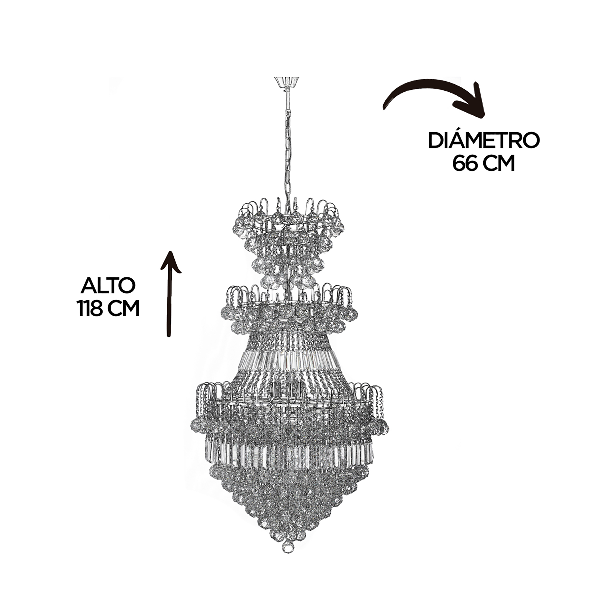 Candil Colgante Cristal Cortado K9 Imperio De 13 Luces E26 GD.
