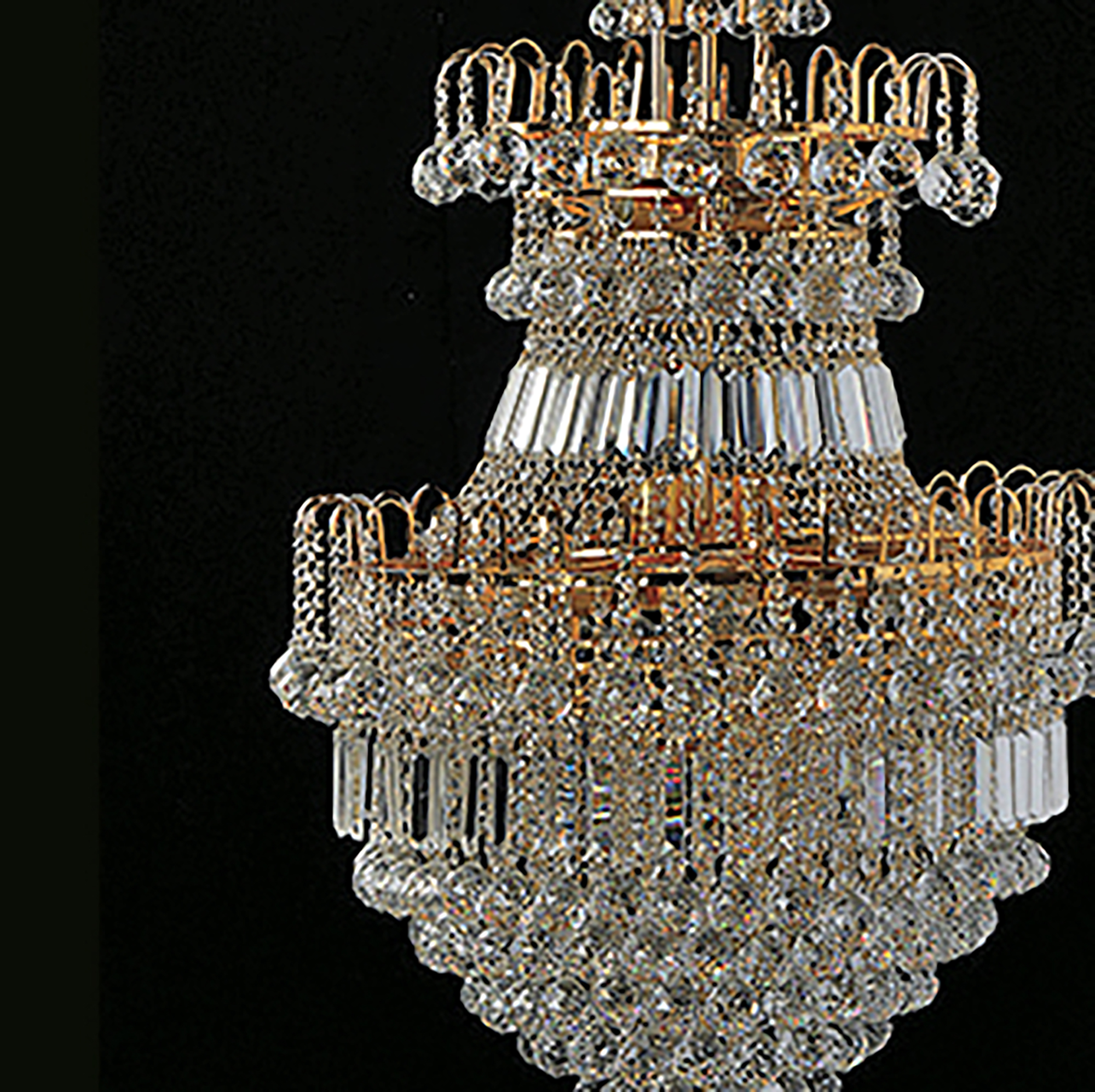 Candil Colgante Cristal Cortado K9 Imperio De 13 Luces E26 GD.