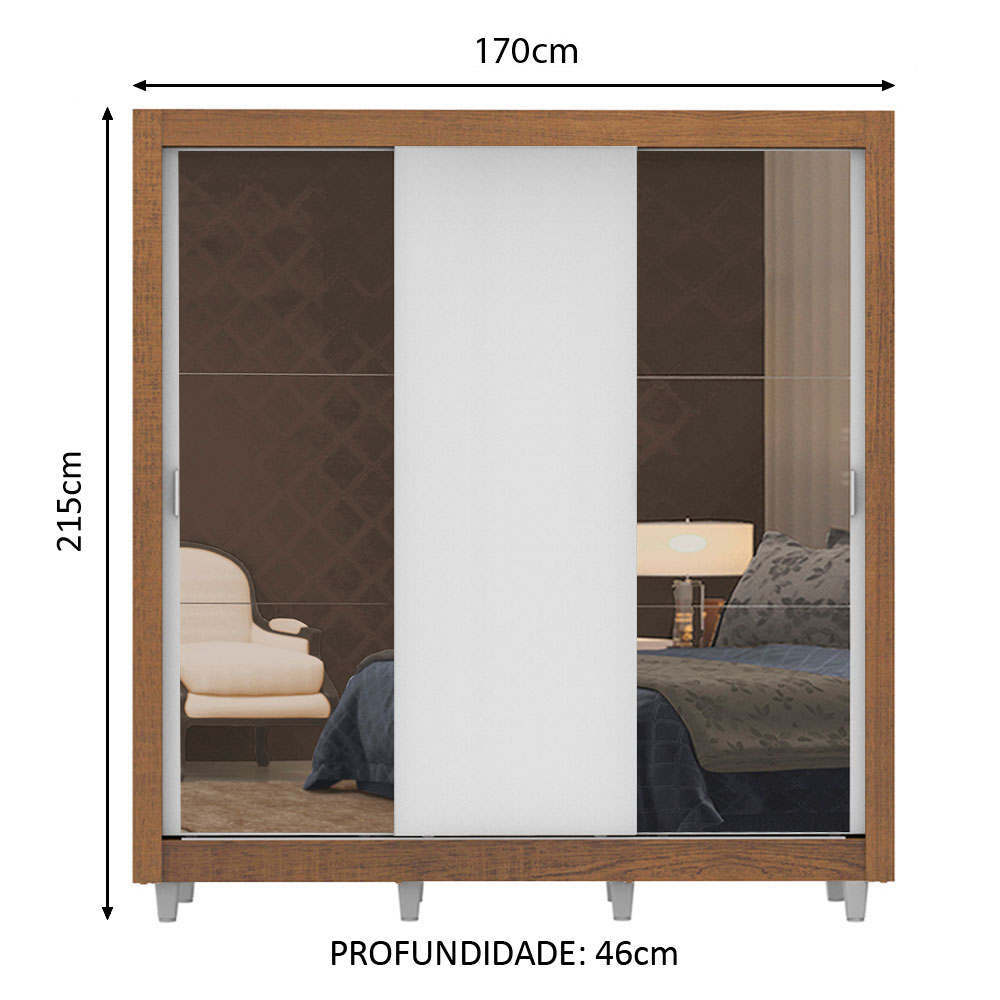 Ropero Closet Madesa 3 Puertas con Pies MB