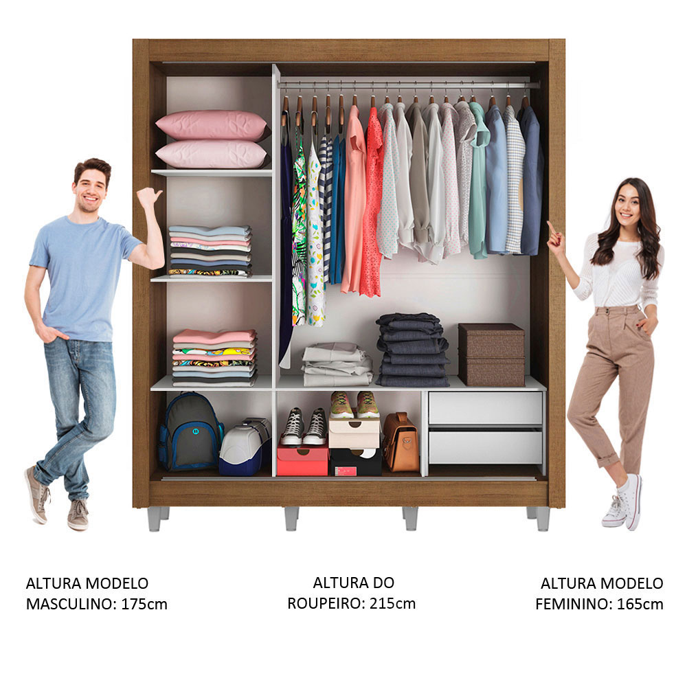 Ropero Closet Madesa 3 Puertas con Pies MB