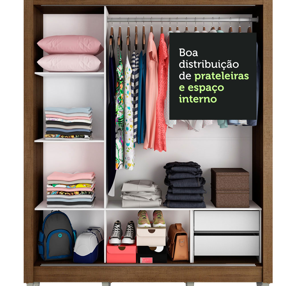 Ropero Closet Madesa 3 Puertas con Pies MB