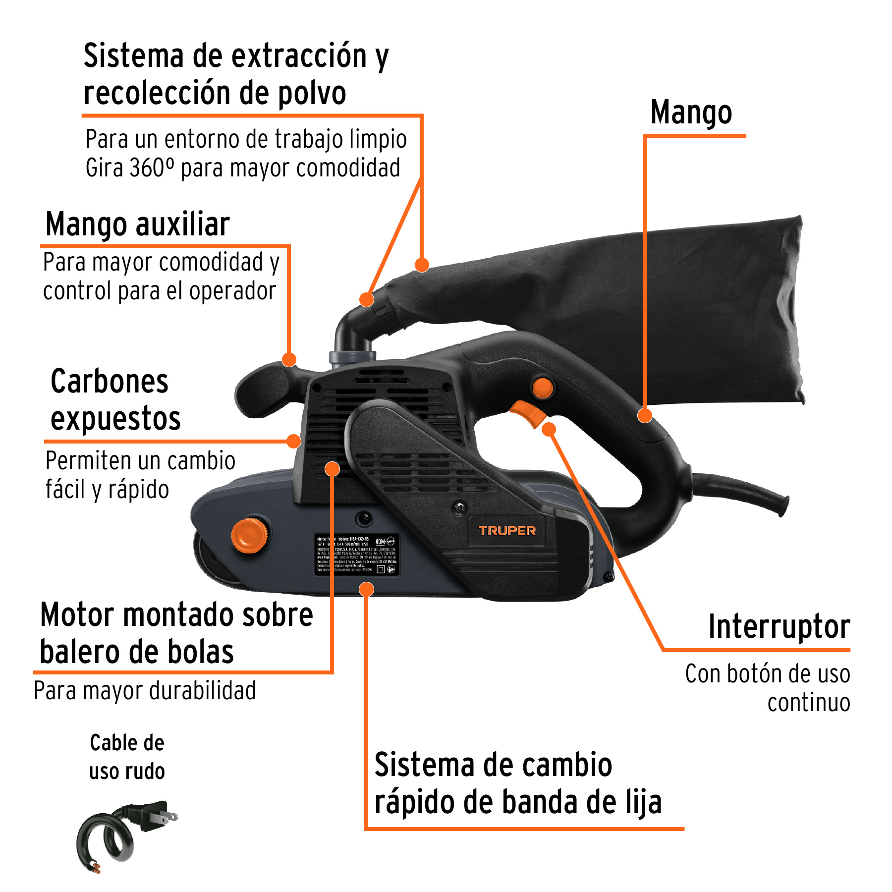 Lijadora de banda 4 x 24 pul 1200W TRUPER