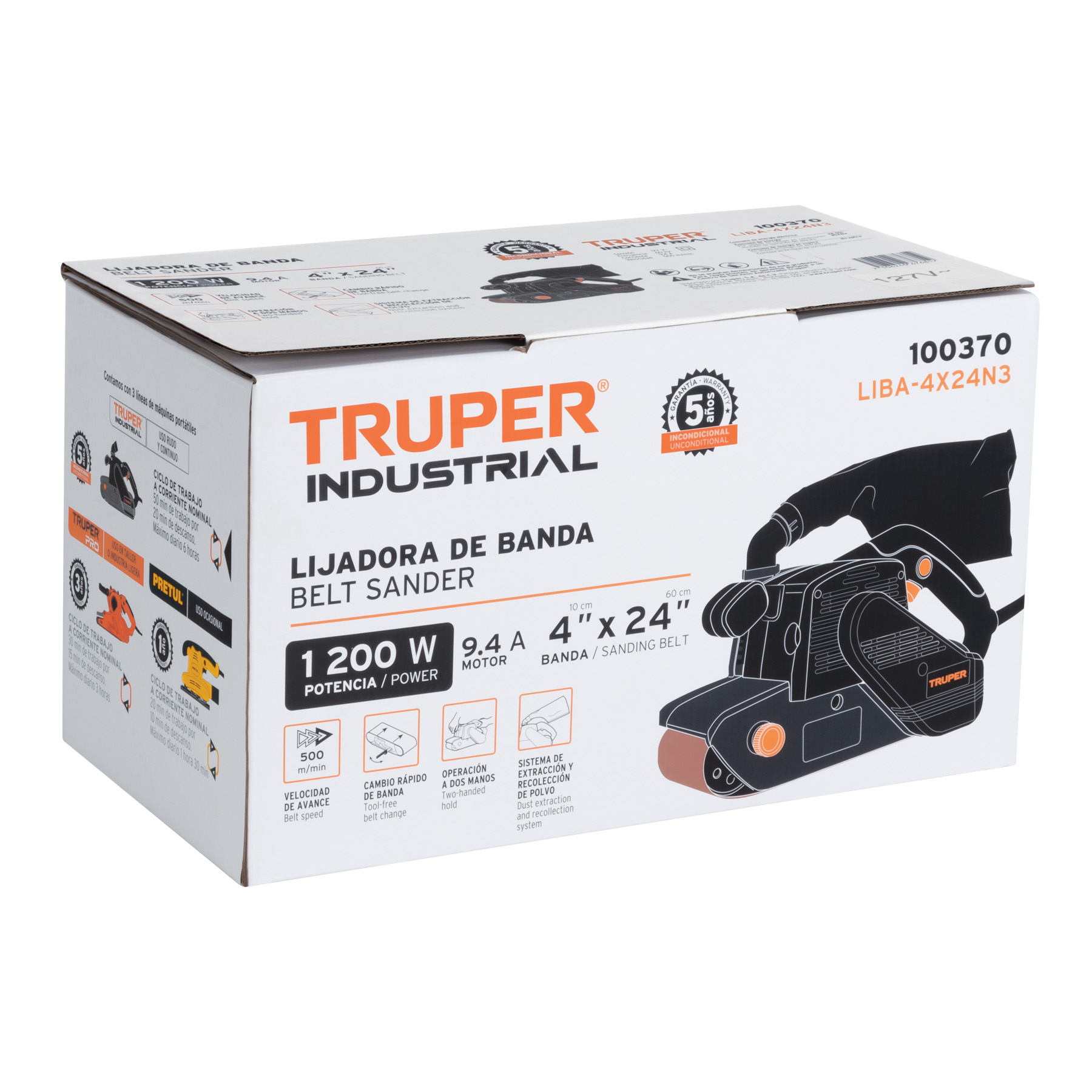 Lijadora de banda 4 x 24 pul 1200W TRUPER