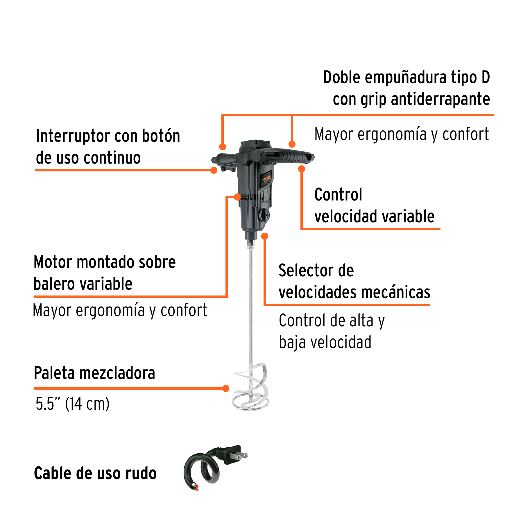 Mezcladora eléctrica 1500W TRUPER 101519