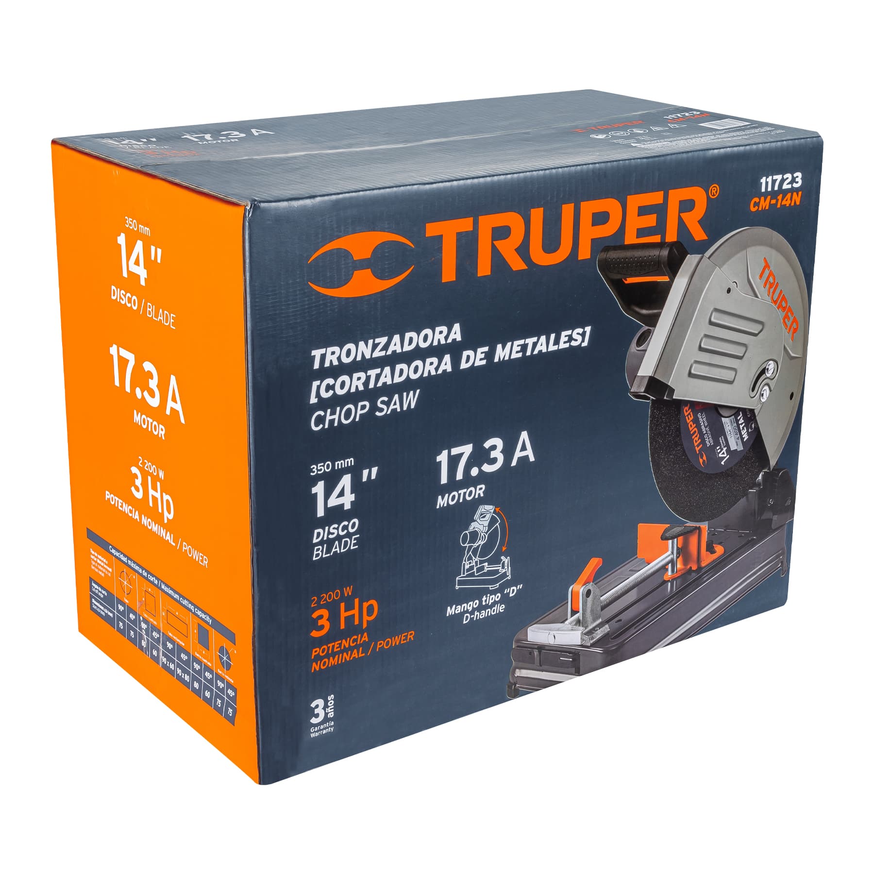 Tronzadora cortadora de metales 14 pul mango en D 2200 W 11723