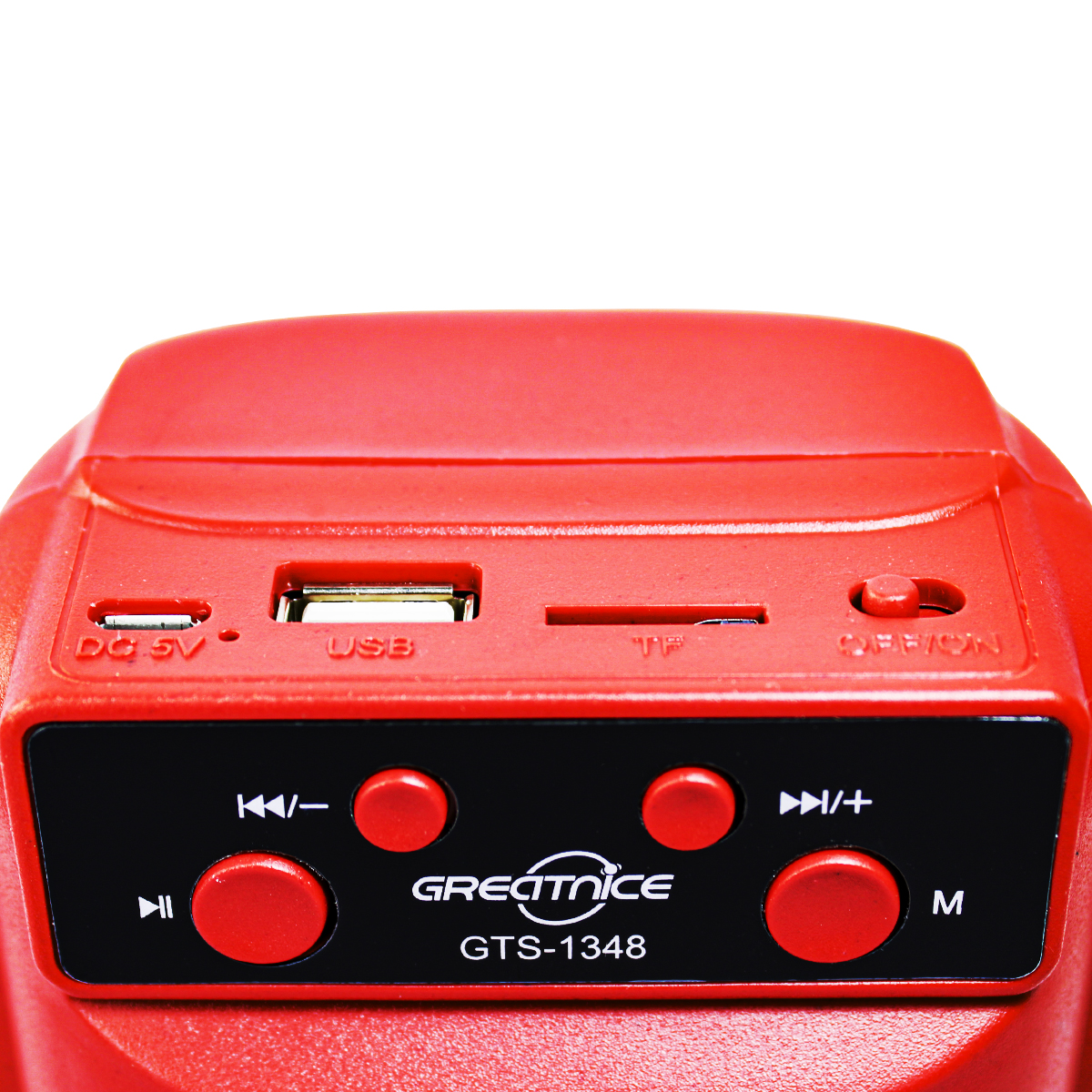 Bocina Rojo Greatinice 3 Pulgas Bluetooth Gts-1348 Luz Led.