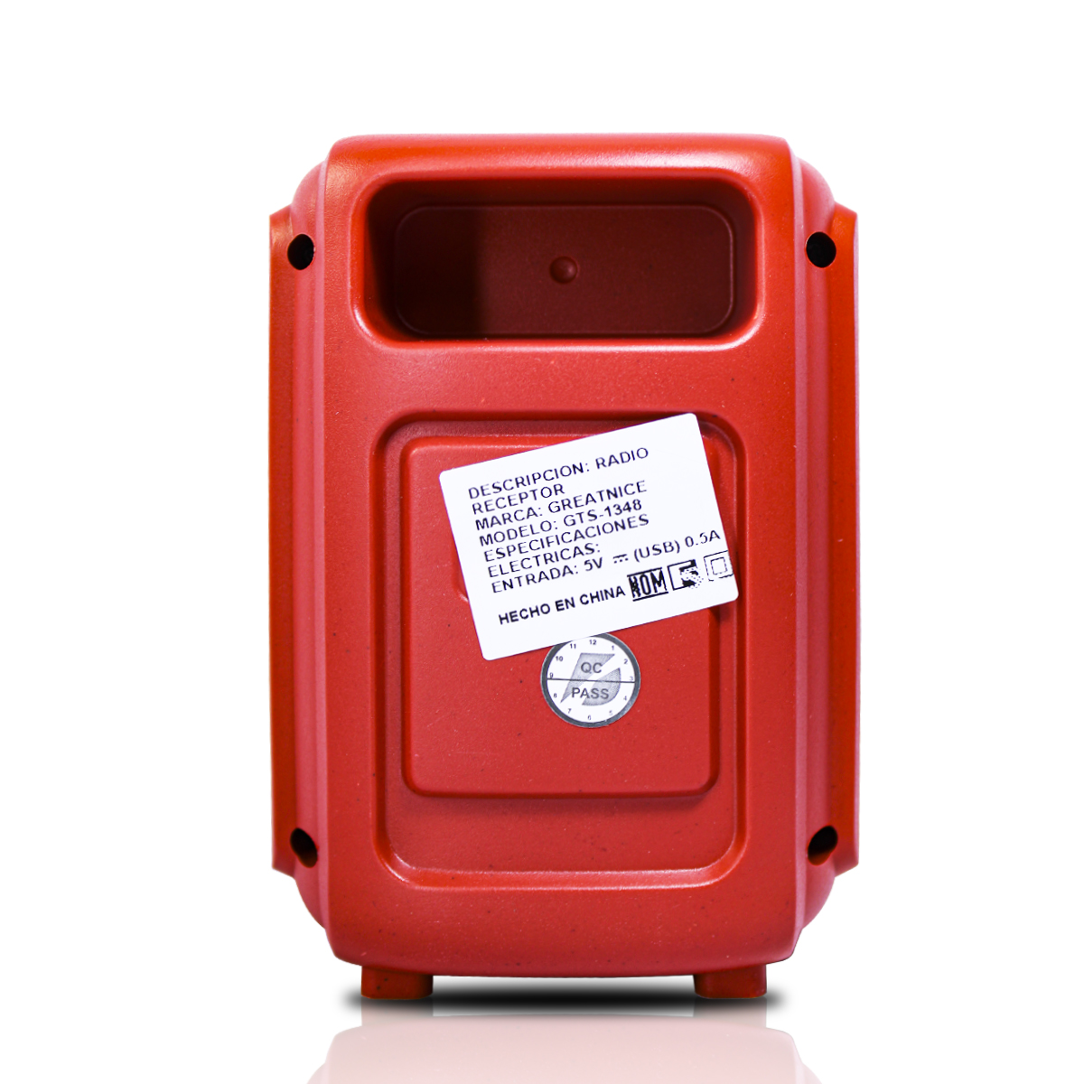 Bocina Rojo Greatinice 3 Pulgas Bluetooth Gts-1348 Luz Led.