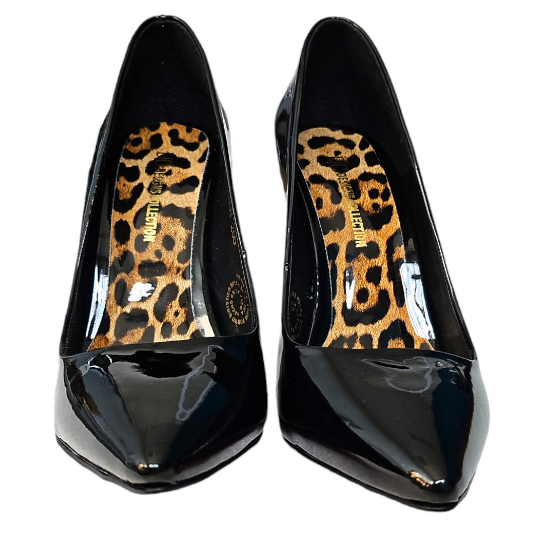 Zapato Stiletto charol negro LC DESIGNS COLLECTION.