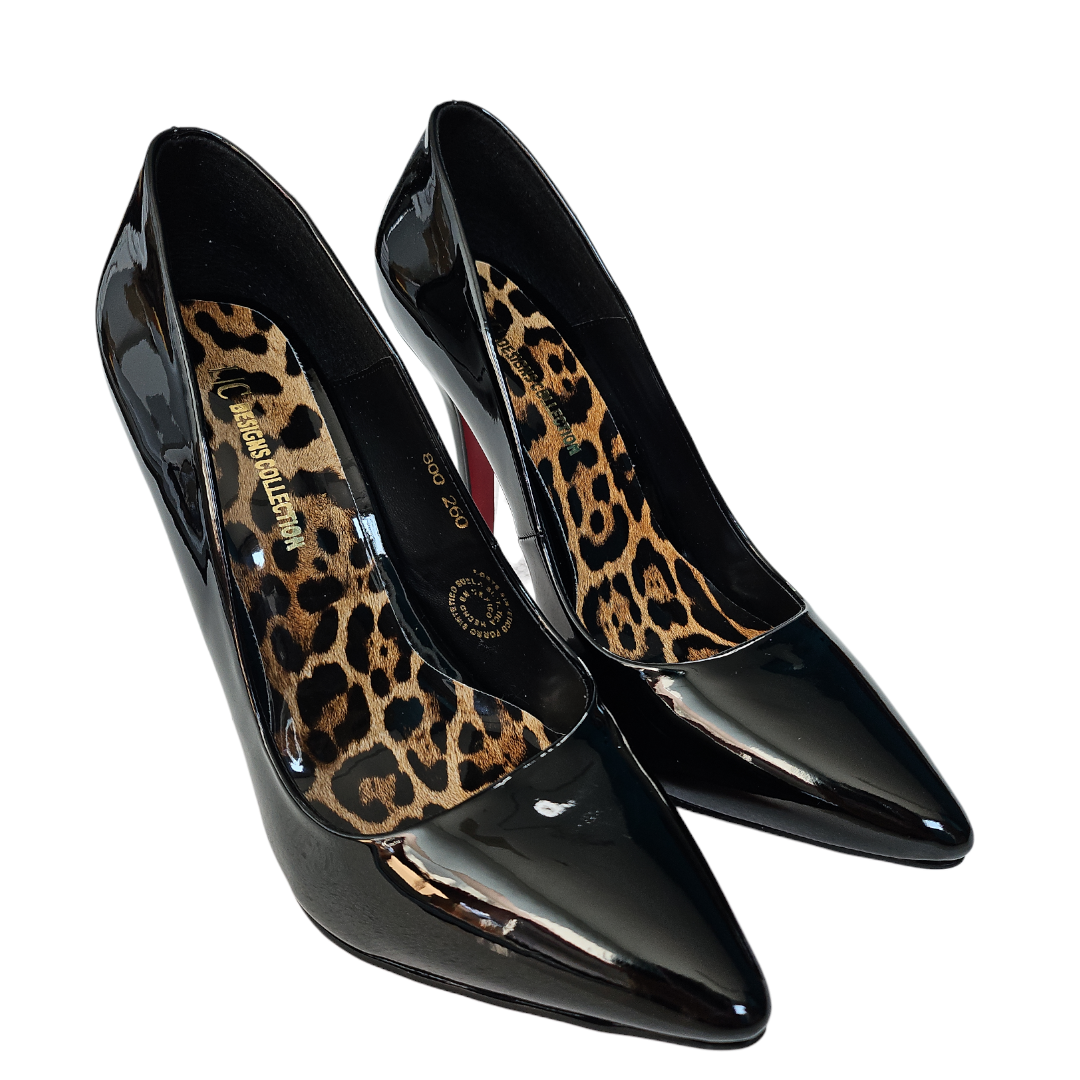Zapato Stiletto charol negro LC DESIGNS COLLECTION.