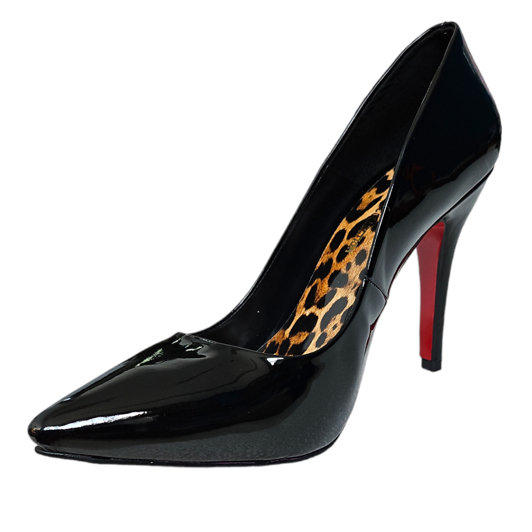 Zapato Stiletto charol negro LC DESIGNS COLLECTION.