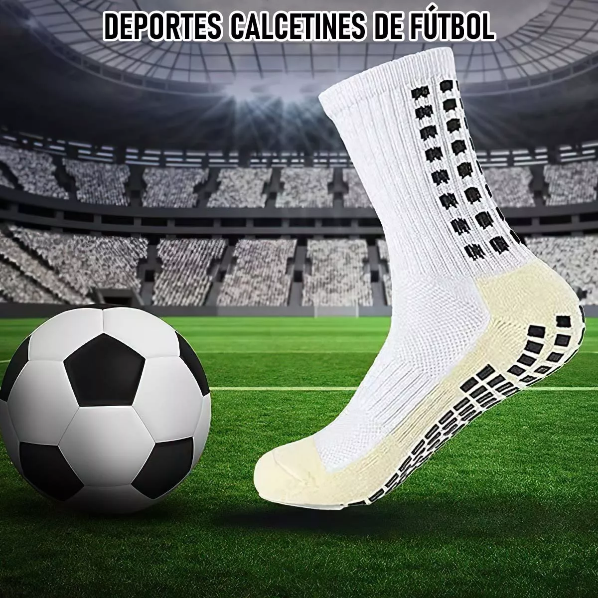 Set 12 Par Calcetin Media Deportivos Fútbol Antideslizantes Multicolor.