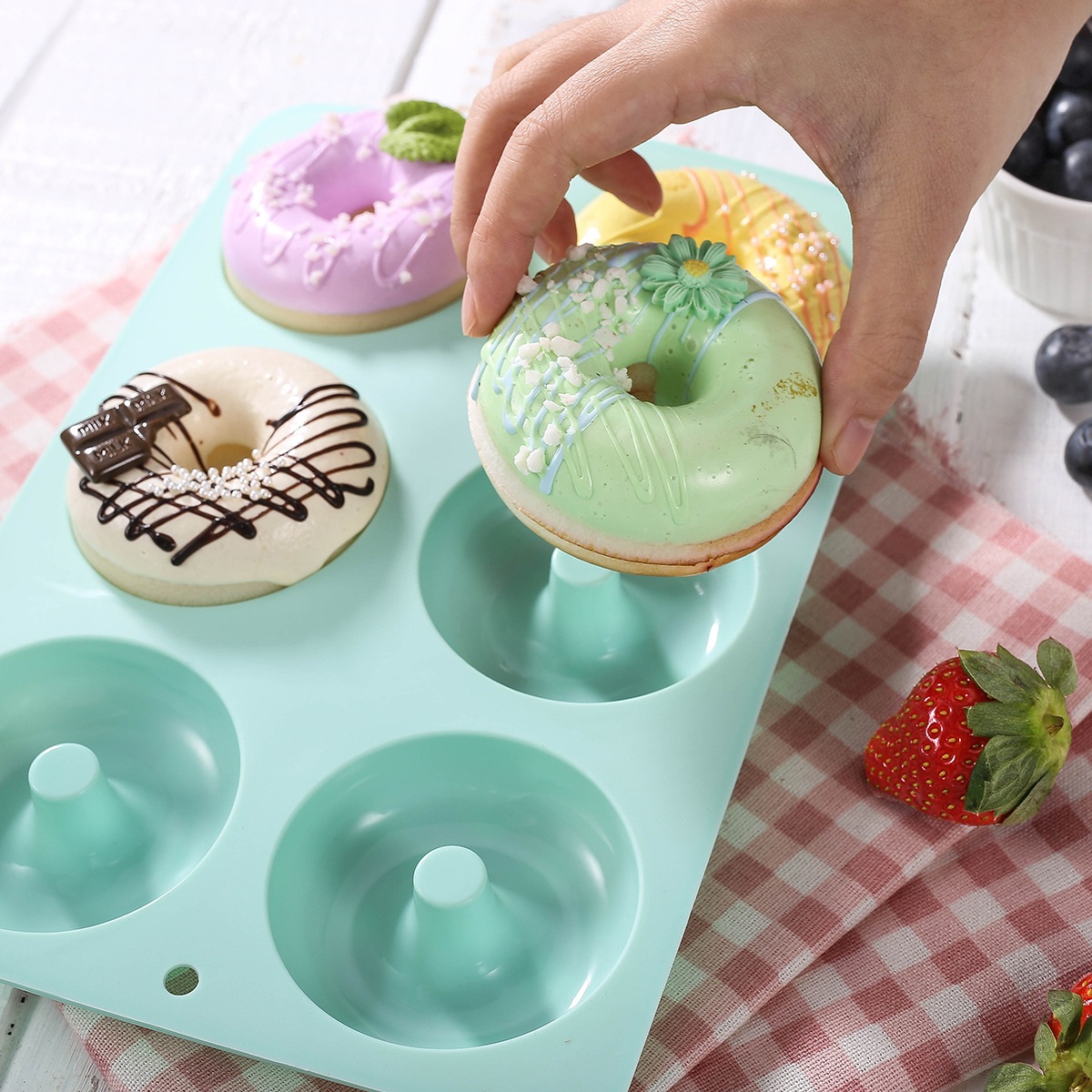Molde de silicona para hacer donas paquete con 5 moldes .