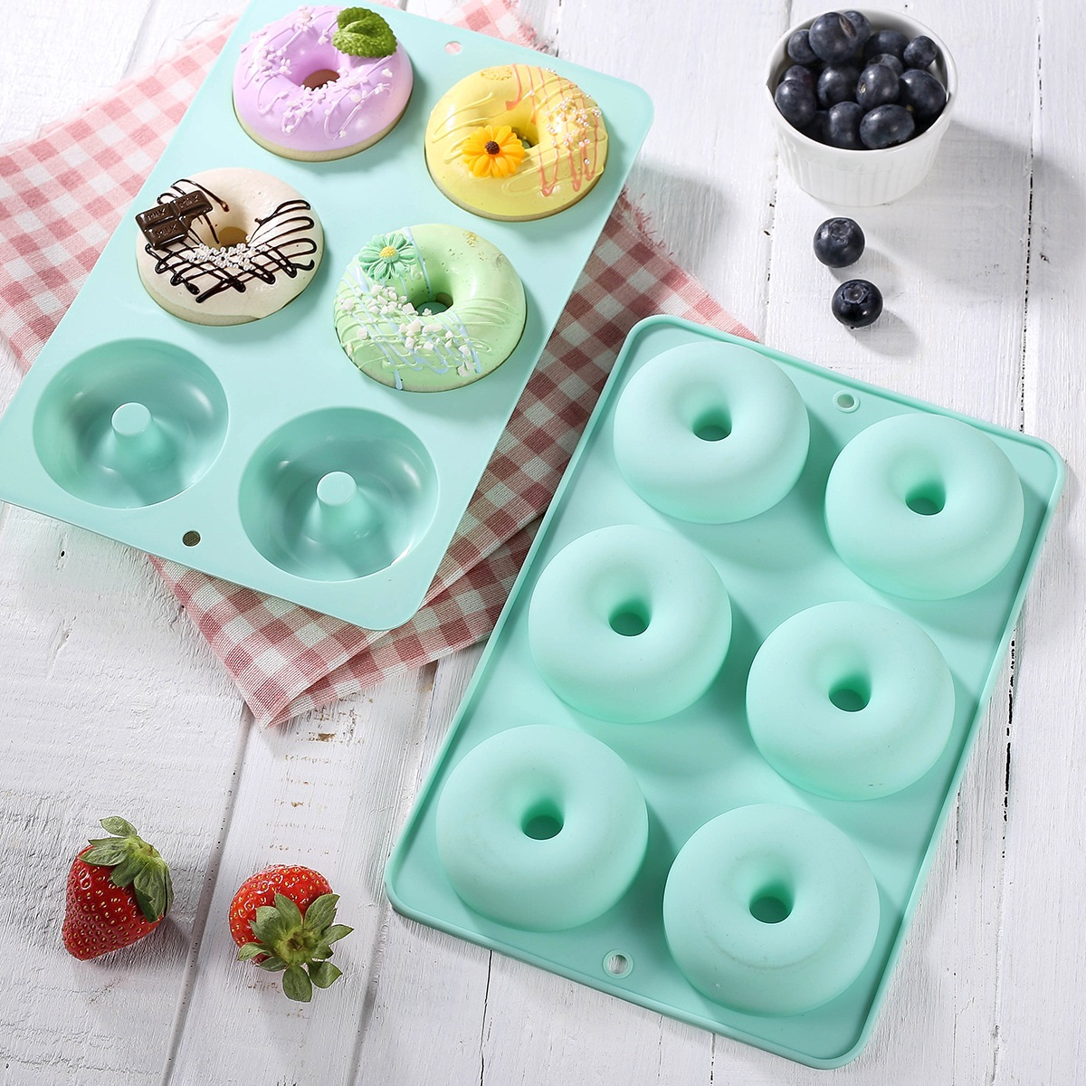 Molde de silicona para hacer donas paquete con 5 moldes .