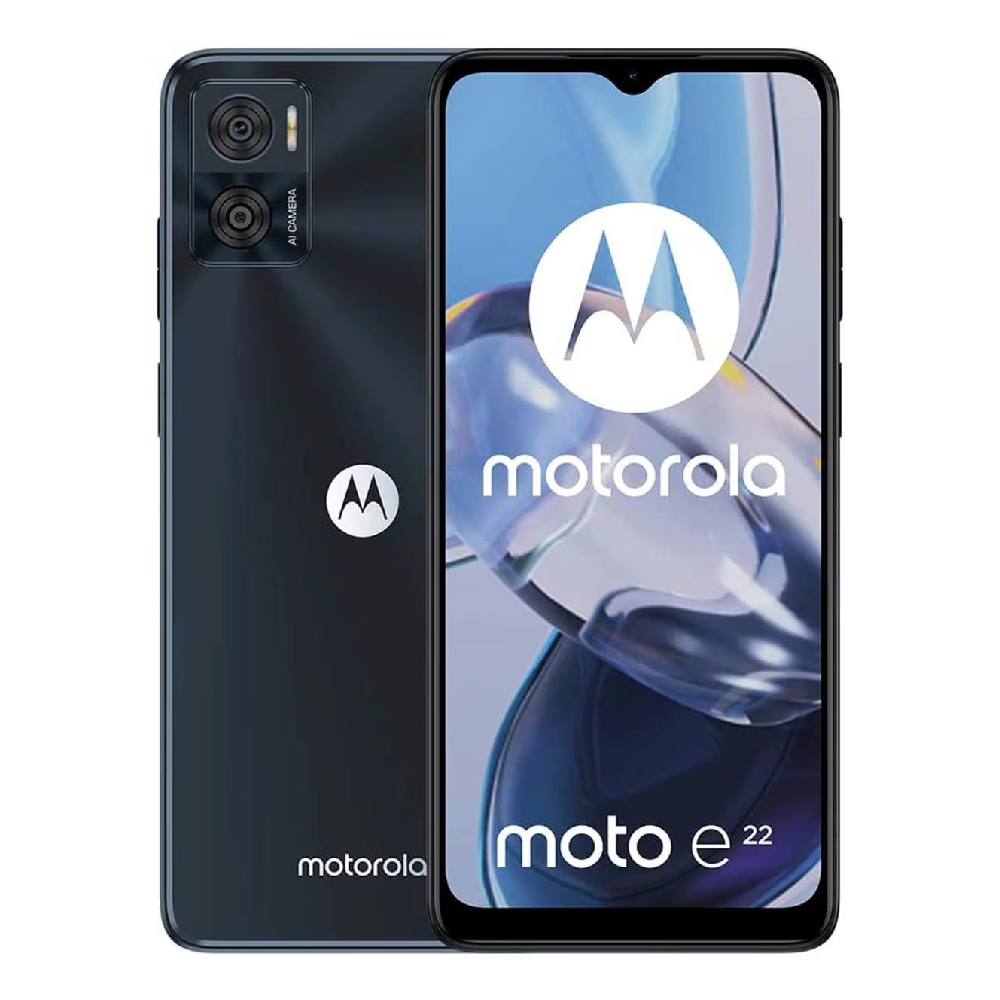 Motorola Moto E22 Dual SIM 64GB 4GB Triple Camara 1000MP Lector de Huella - Negro.